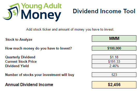 3M Dividend Analysis Tool 100k