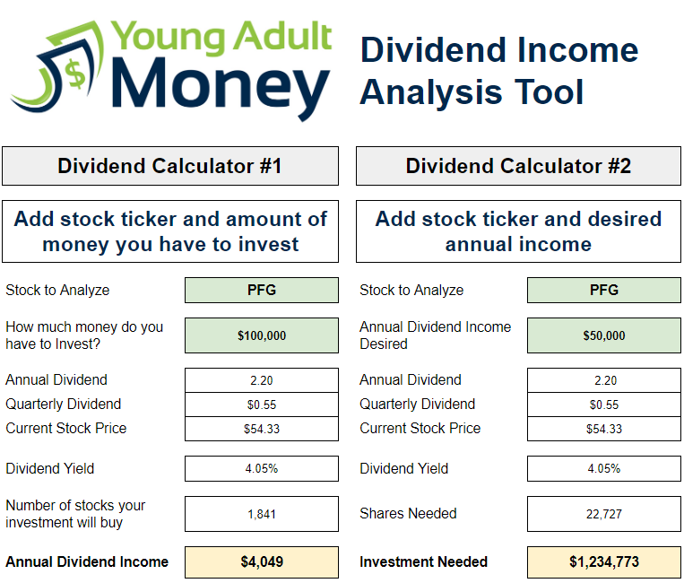 Dividend Income Analysis File Live Off Dividends